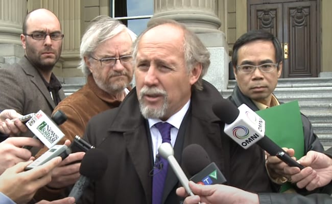 photo of Brian Beresh, Edmonton Criminal Defense lawyer for Greenpeace (image from 2009 video clip)